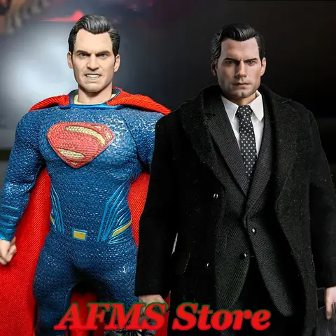 Manipple Studio 1/12 남자 군인 헨리 카빌 헤드 스컬 프트 클래식 만화 슈퍼맨 헤드 모델 6 ''Mezco 액션 피규어 바디