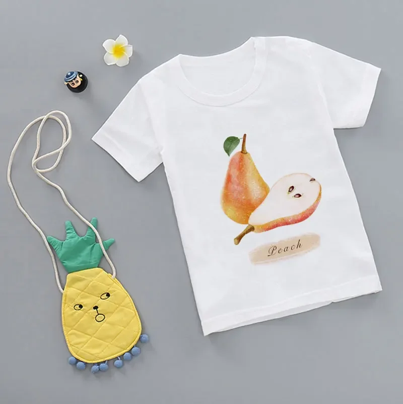 

Fashion Fruit T Shirt Fille Summer Short Sleeve Girl Clothes New Harajuku Design Boy T Shirt White Casual Crew Neck Kids T Shirt