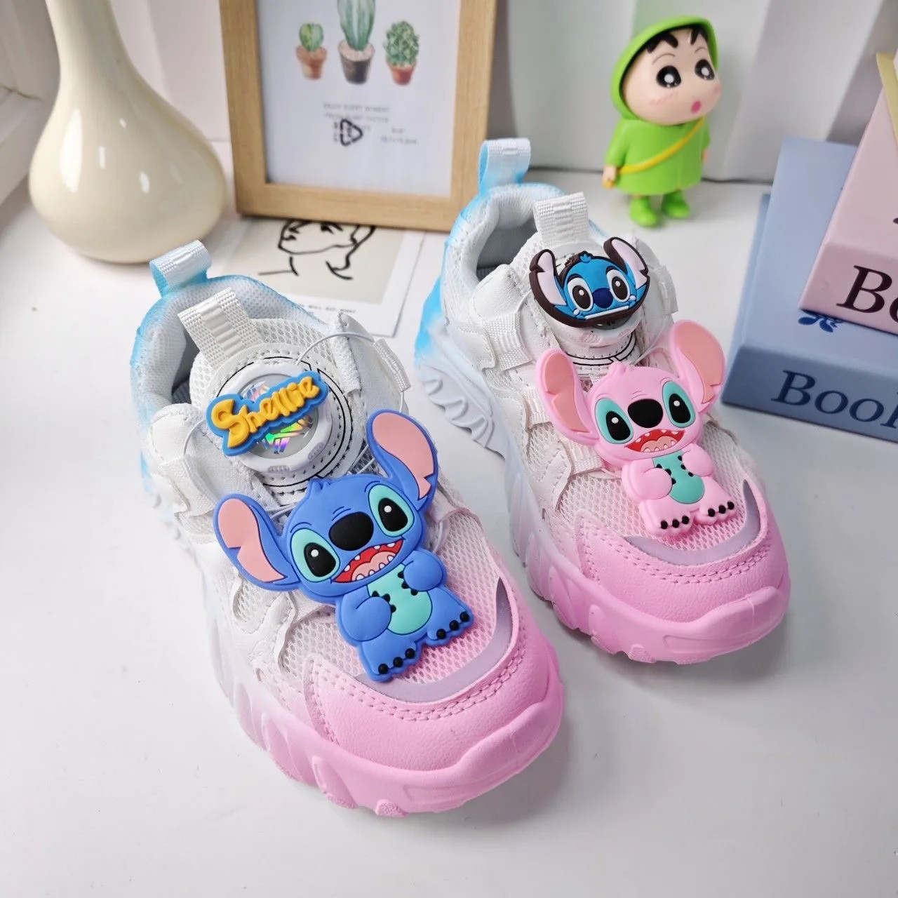 

Girls' shoes Stitch sneakers spring and summer new breathable boys' mesh shoes lightweight soft soled girls' dad shoes