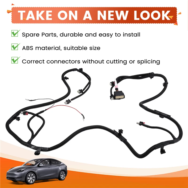 ل تسلا نموذج Y 2020-2024 المصد الأمامي الأسلاك تسخير دون أضواء الضباب 1489045-01-D