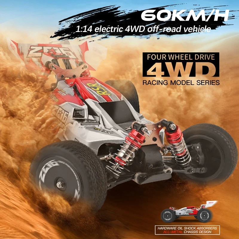 WLtoys 144001 1:14 2.4G RC Car 4WD Electric 60km/h High Speed Off-Road Remote Control Racing Drift Car RC Toys for Children