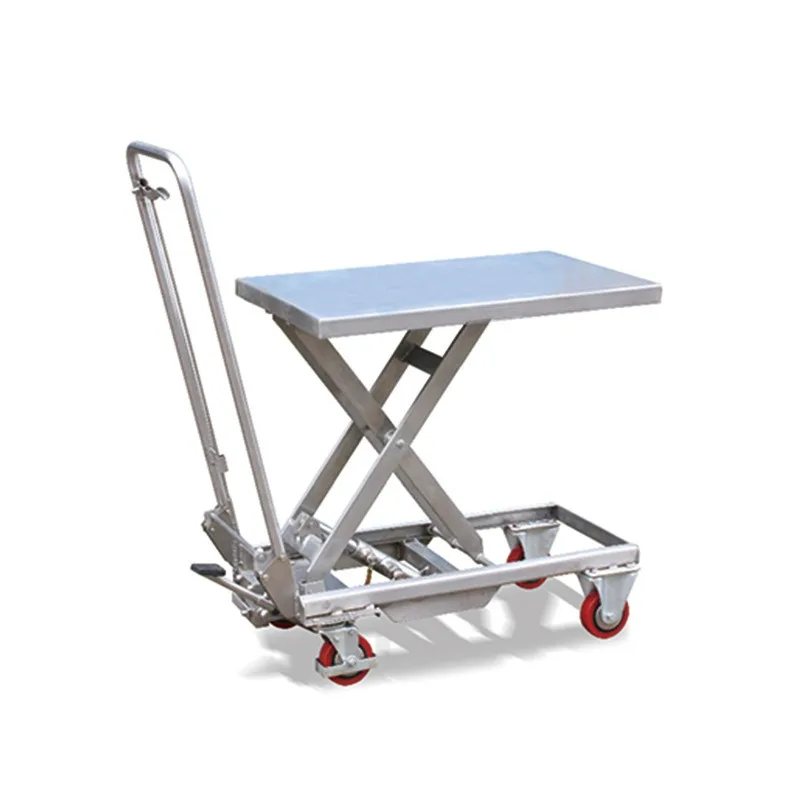 

Stainless steel 304 explosion-proof food grade electric hydraulic lifting platform running trolley