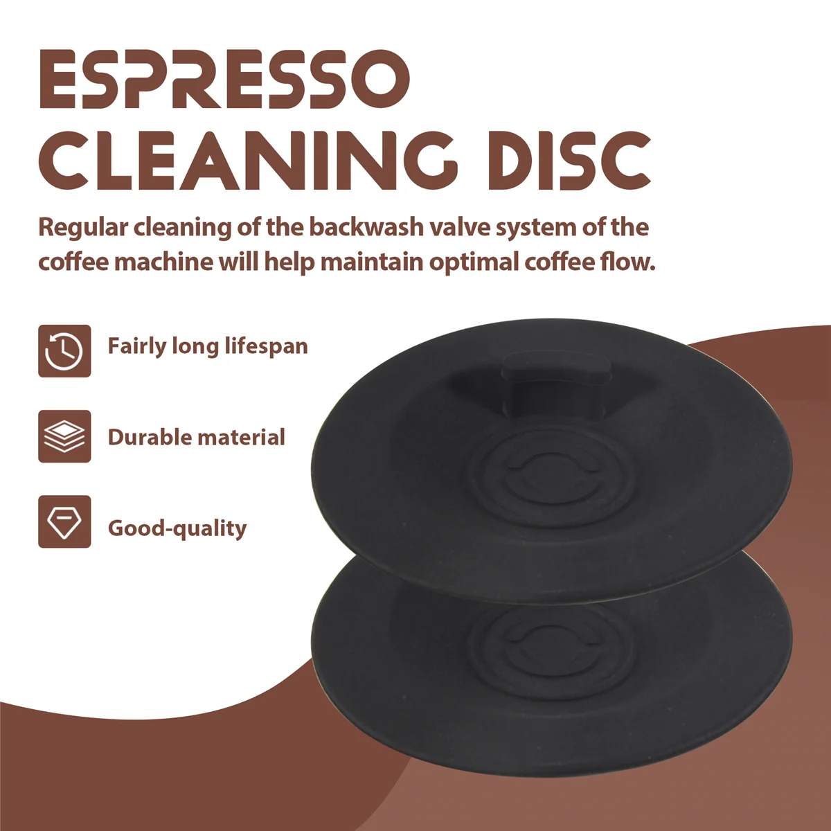 ABNH 2 팩 에스프레소 클리닝 디스크, 에스프레소 머신 9 시리즈에 적합, 58mm 에스프레소 머신 액세서리 가스켓