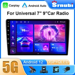 Srnubi-ユニバーサルカーメディアプレーヤー、自動ラジオ、Carplay、2 Din、Android 12、7 