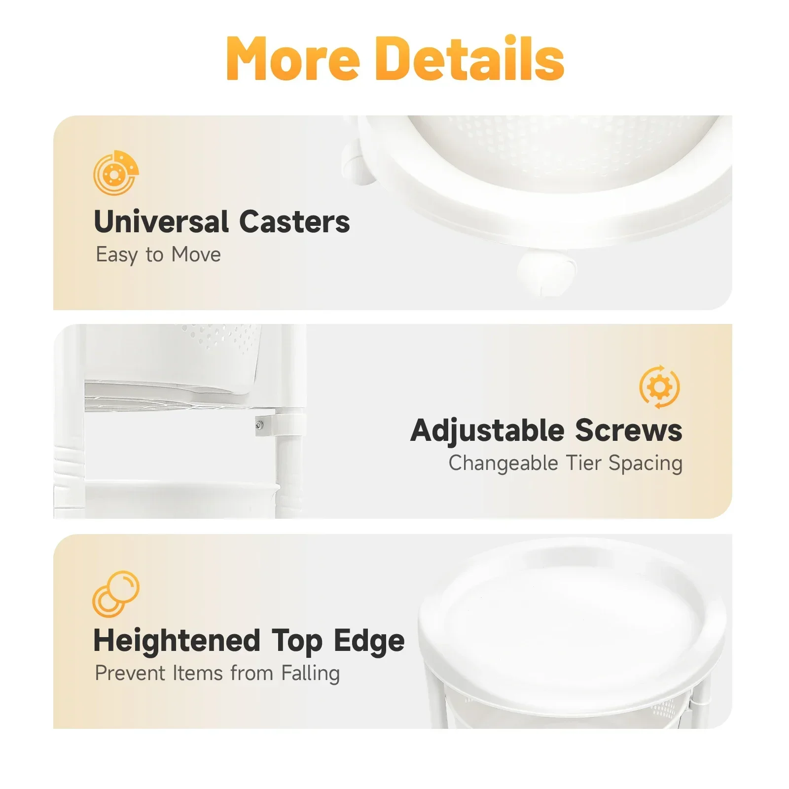 

Rotating Kitchen Storage Basket, 5-Tier Detachable Storage Rack,Vegetable & Snack Organizer w/ Wheels, Multi-Layer Storage Cart