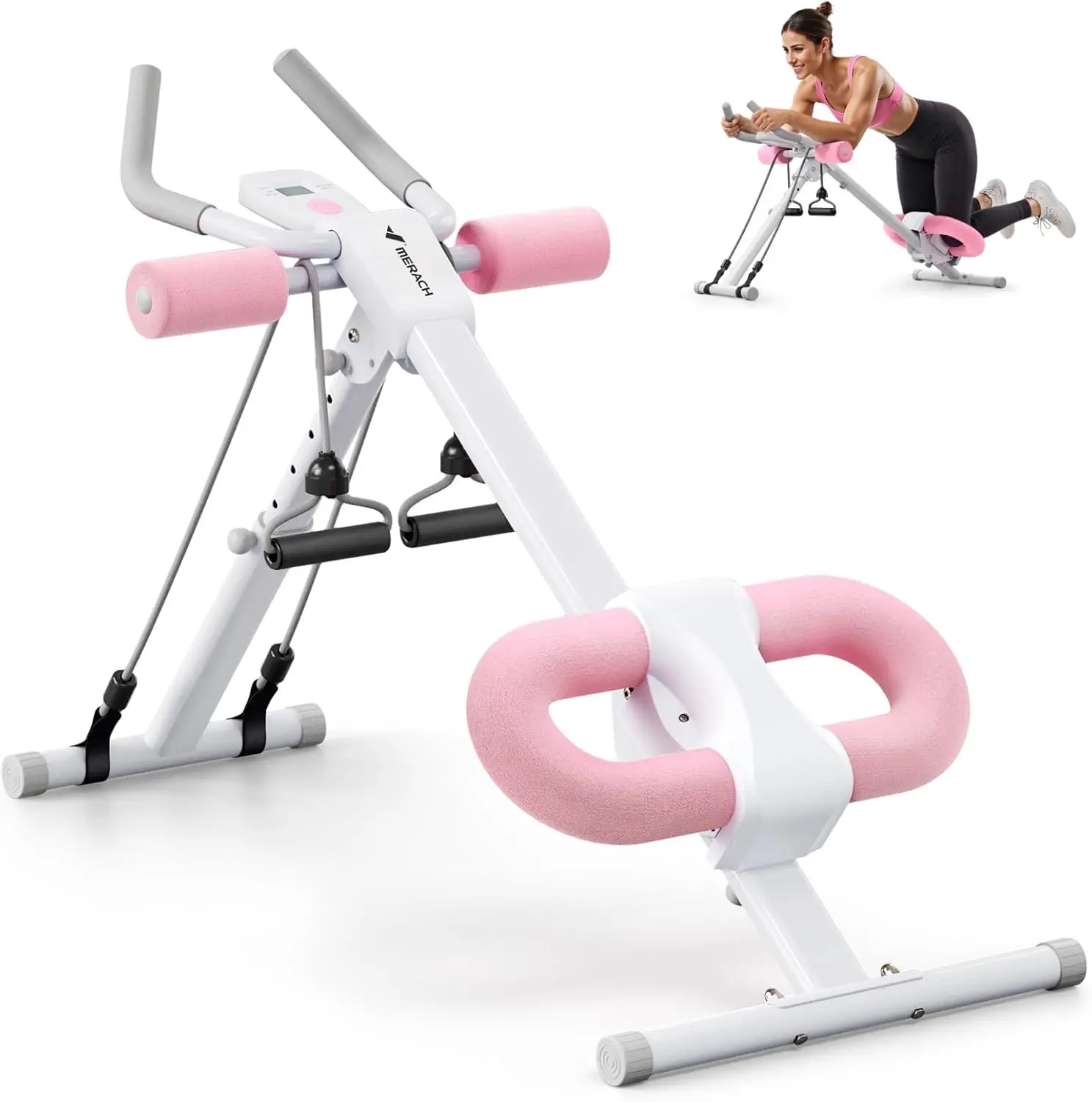 

Ab Workout Equipment, Adjustable Ab Trainer Machine for Abs Workout at Home Gym, Foldable, Knee Protectio