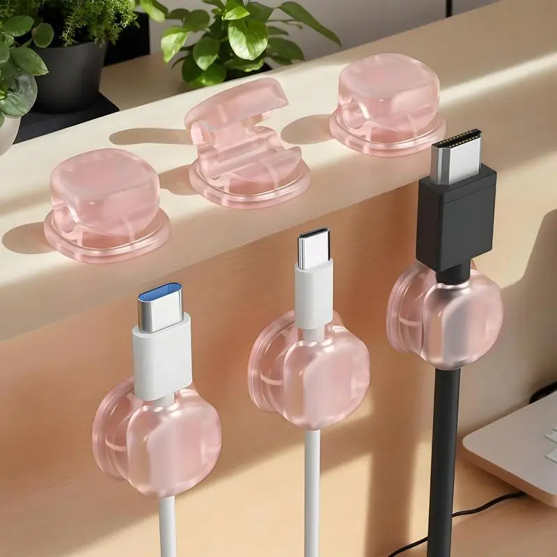 Cable Cord Holder Organizer Wire Keeper For Desk Desk Cable Management Accessories For Desktop Bedside Table Or Kitchen Cabinet