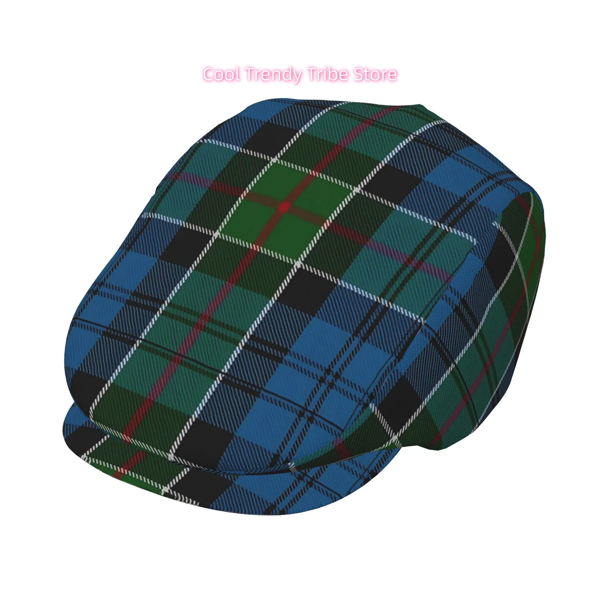 1pc Kirkpatrick Tartan Full-Face Printed Beret, a Stylish Newsboy Cap Suitable for Both Genders, Perfect for Golfing, Outdoor Sp