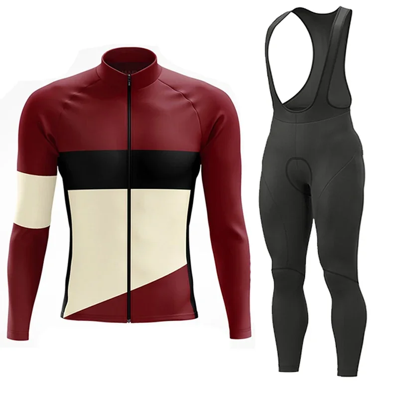 Team Spring /Autumn Men's Cycling Jersey Long Sleeve Set MTB Bike Clothing Maillot Ropa Ciclismo Racing Bicycle Cycling Clothing