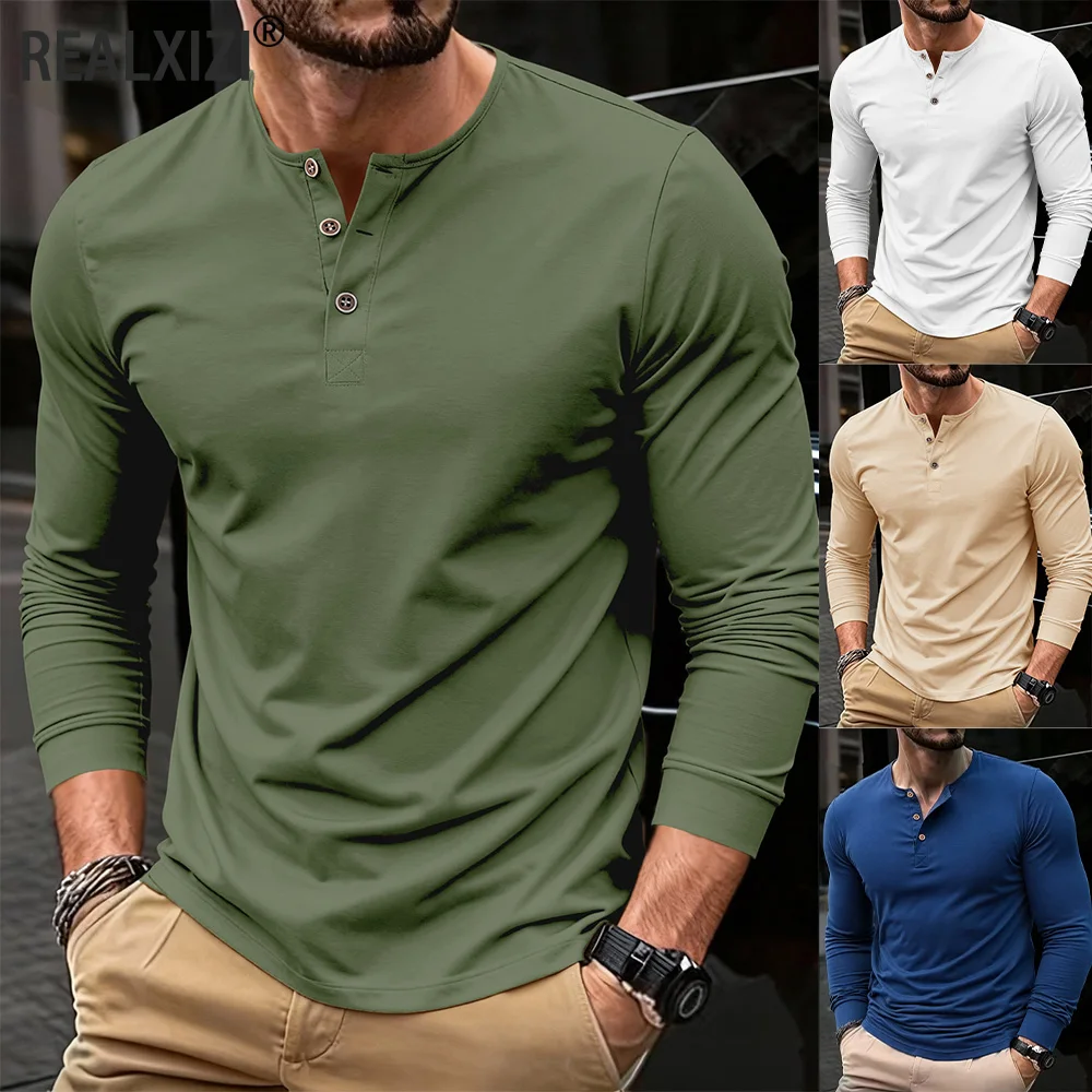 Polo pour hommes décontracté à manches longues