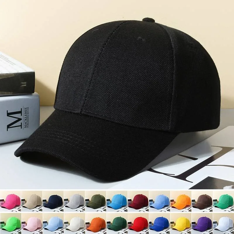 100 Percent Cotton Solid Baseball Caps For Men Unisex Adjustable Outdoor Sports Sun Protection Casual Dad Hats Multi Colors For