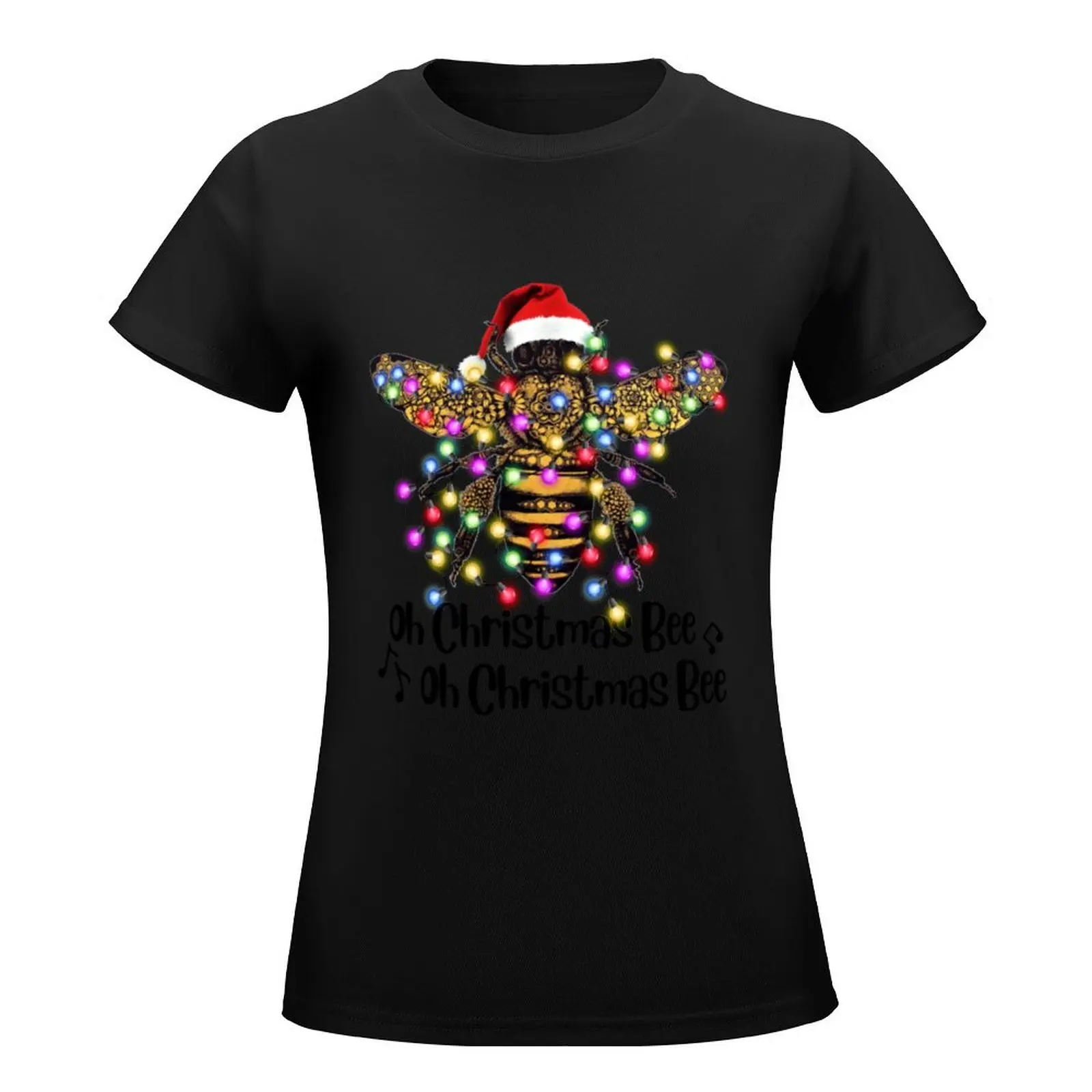 Oh Christmas Bee Christmas Bee Gift For Grandma Grandpa and Lover T-Shirt funny cute t-shirts for Women