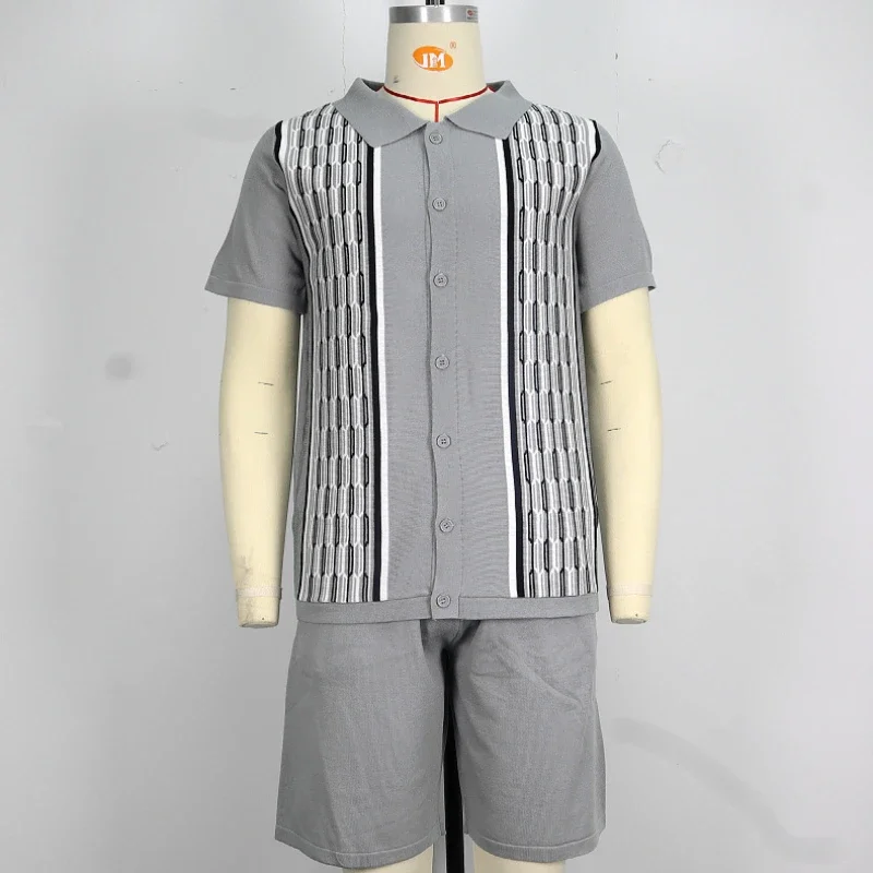 Summer Male Ice Silk Short-sleeved Two-piece Set Business Casual Men's Suit Men's Clothing High Quality Men's Two-piece Set Gym view 6