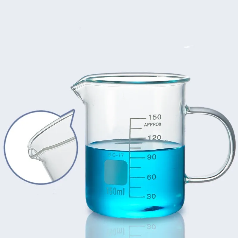Hot Sale 50/100/150/250/500/1000ml Glass Measuring Cup With Handle Clear GraduatCup Heat-resistant Beaker Kitchen Baking Tools