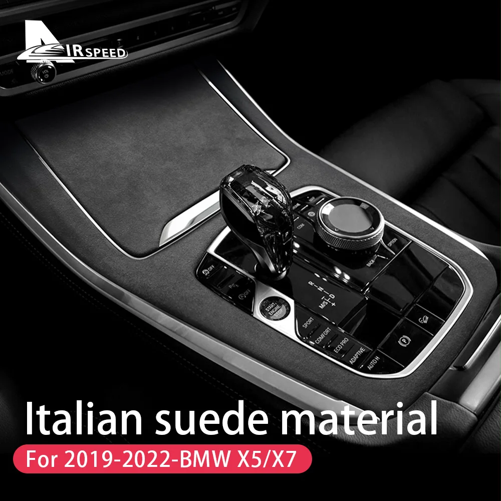 

for BMW X5 G05 X7 G07 2019 2020 2021 2022 2023 Center Console Gear Shift Panel Sticker Italian Premium Suede Cover Accessories