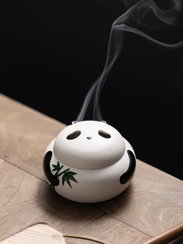 China-Chic style ceramic cute panda incense burner household indoor incense burner decorations