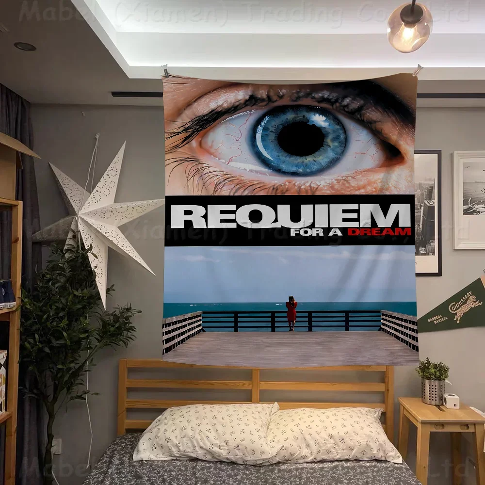 Requiem For A Dream Banner Art Printing Japanese Wall Flag Anime Wall Hanging Home Decor