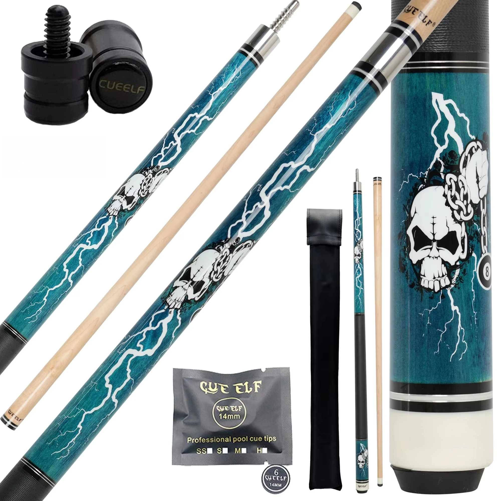 

Бильярдные кии для бассейна, девять шариковых рук, размер наконечника 12,5 мм, твердый кленовый стержень, наклейка, кий с льняной пленкой