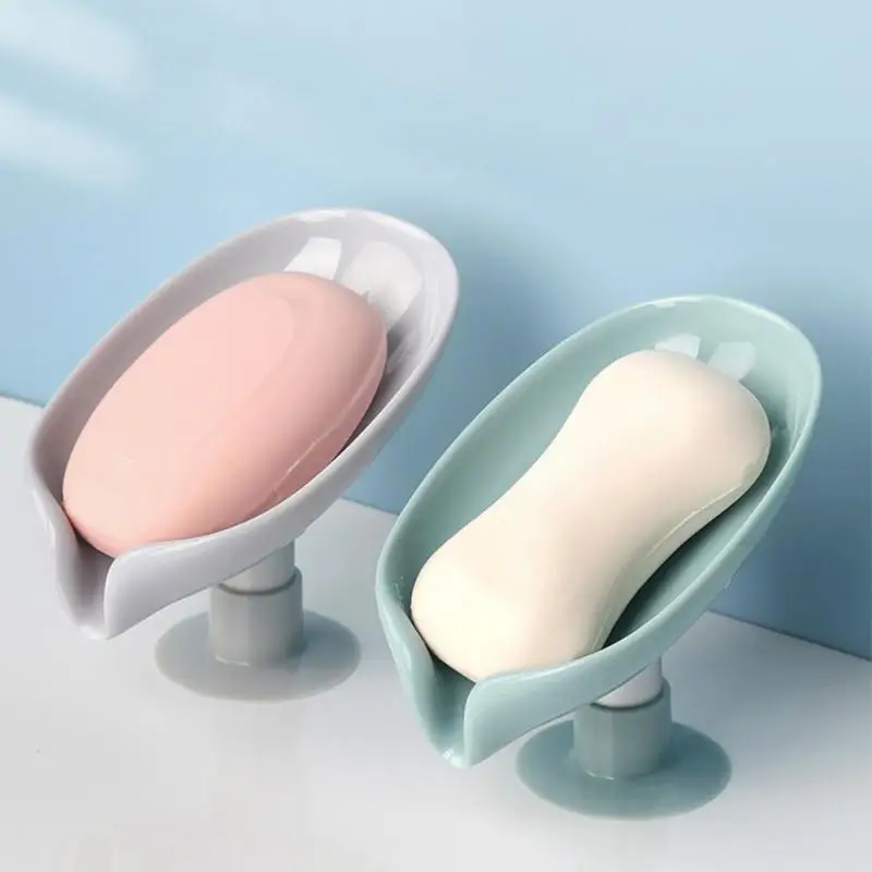 Portasapone a forma di foglia portasapone di scarico accessori per il bagno ventosa portasapone portasapone per contenitore di sapone da bagno