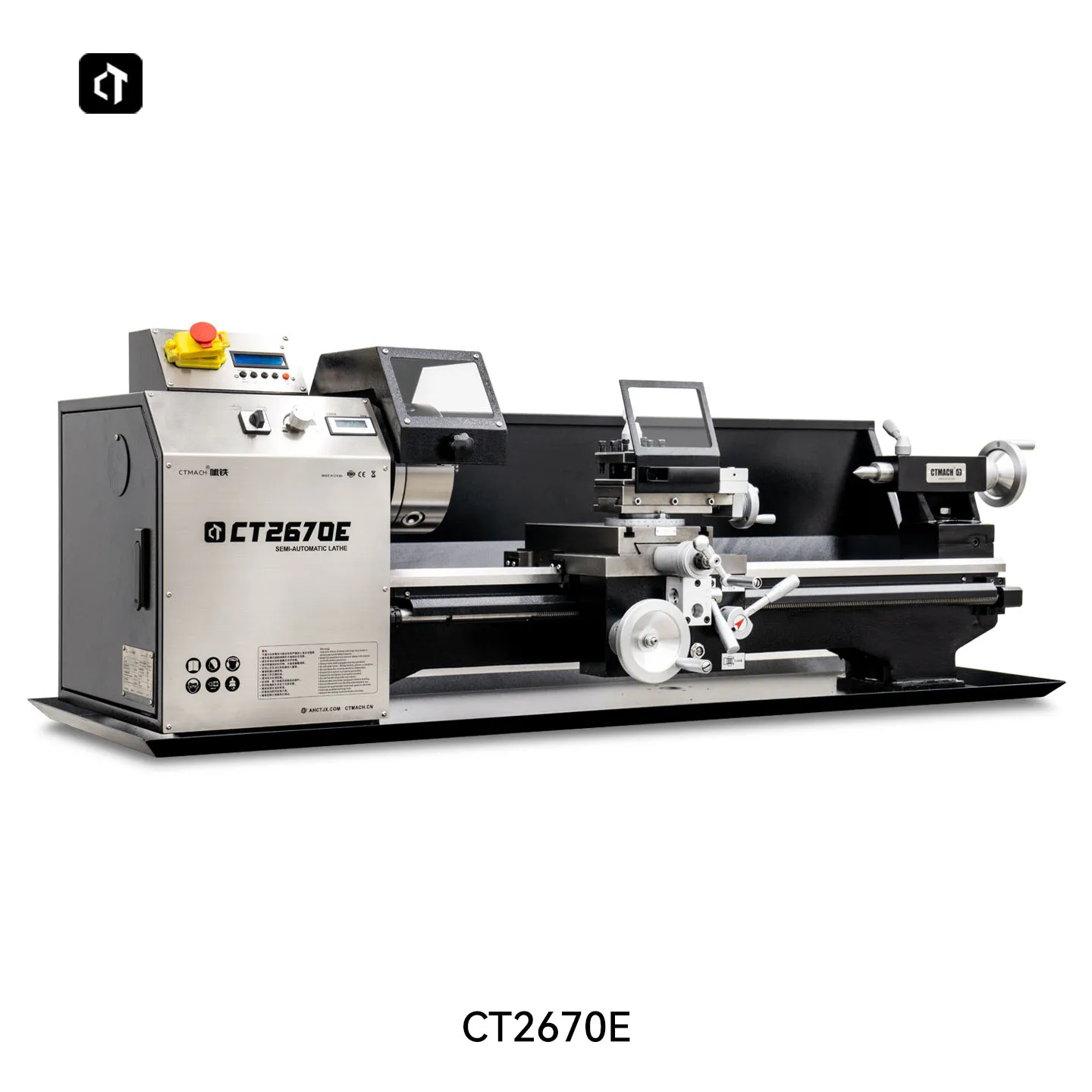 High Accuracy 1500W Brushless Motor Metal Lathe Machine with Horizontal Bench Lathe Stepless Speed CT2670E