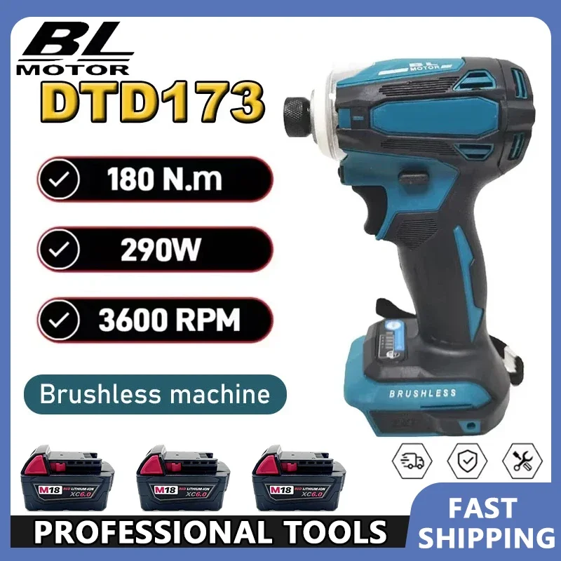 

Бесщеточный электрический ударный шуруповерт Makita DTD173, 180 Нм, для дерева/болтов/режима T, 18 В, 1800 об/мин, совместимый с Makita