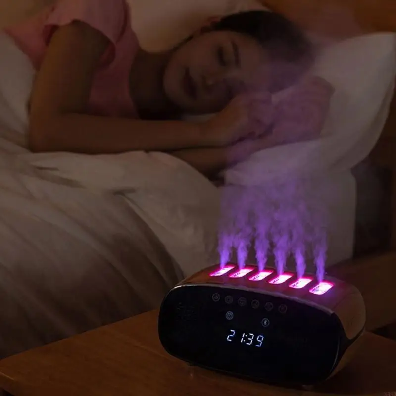 

Air Humidifier Blue Tooth Music for Indoor Use Colorful Lighting Digital Alarm for Home Relaxation and Music Lovers N58D