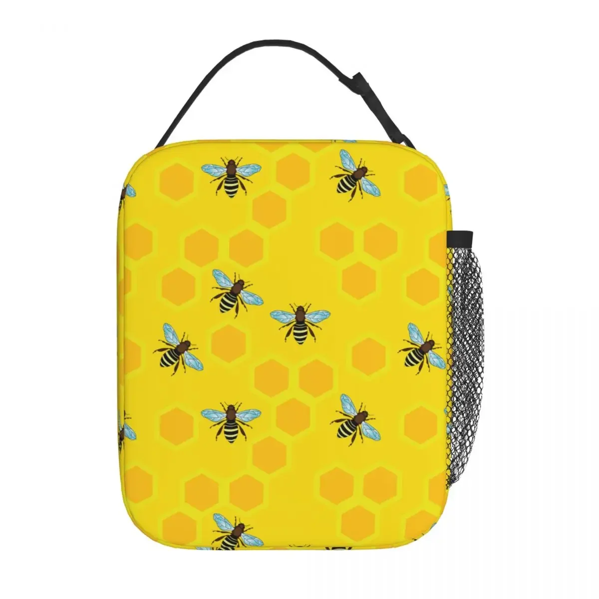 Insulated Lunch Tote Bag Bee Honeycomb Hive Bees Merch Lunch Food Box Unique Design Thermal Cooler Lunch Box For School