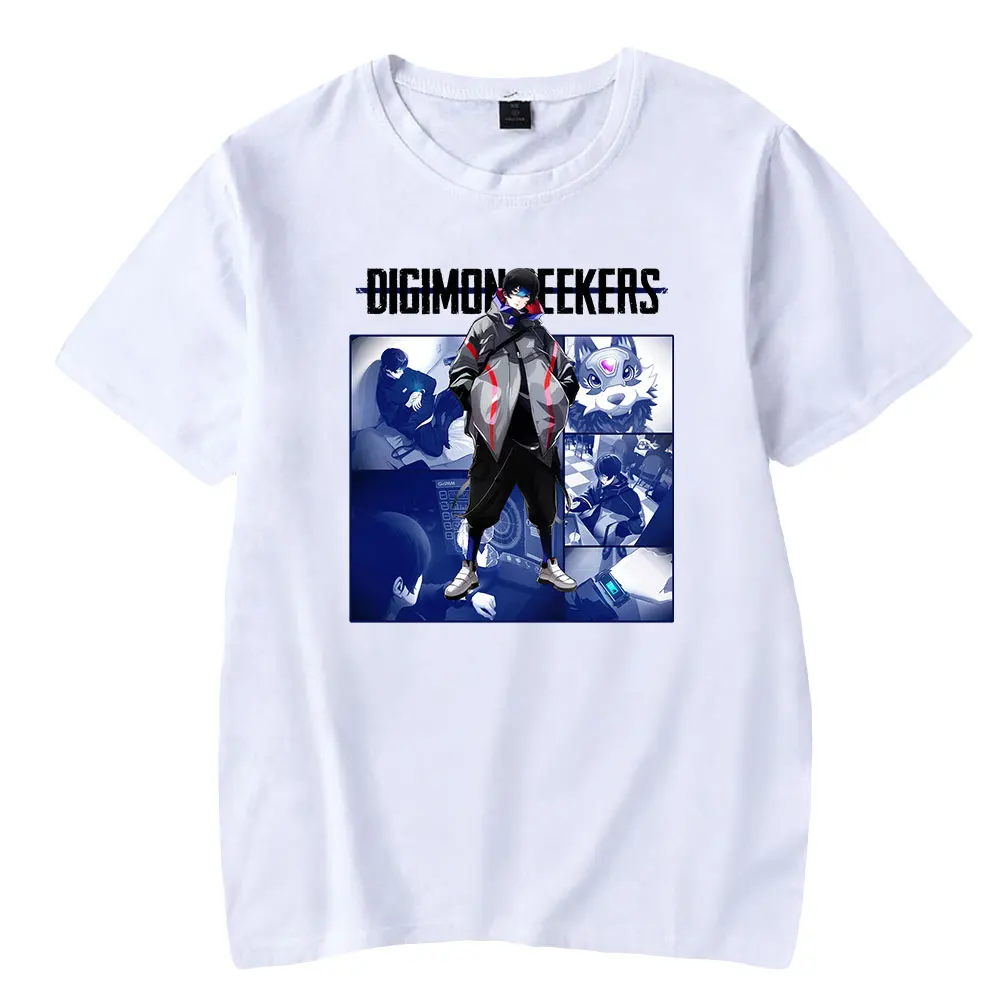 Digimon Adventure Anime 2024New Digimon Seekers 100%Cotton T-shirt Crewneck Short Sleeve Tee Women Men's Tshirt Harajuku Clothes