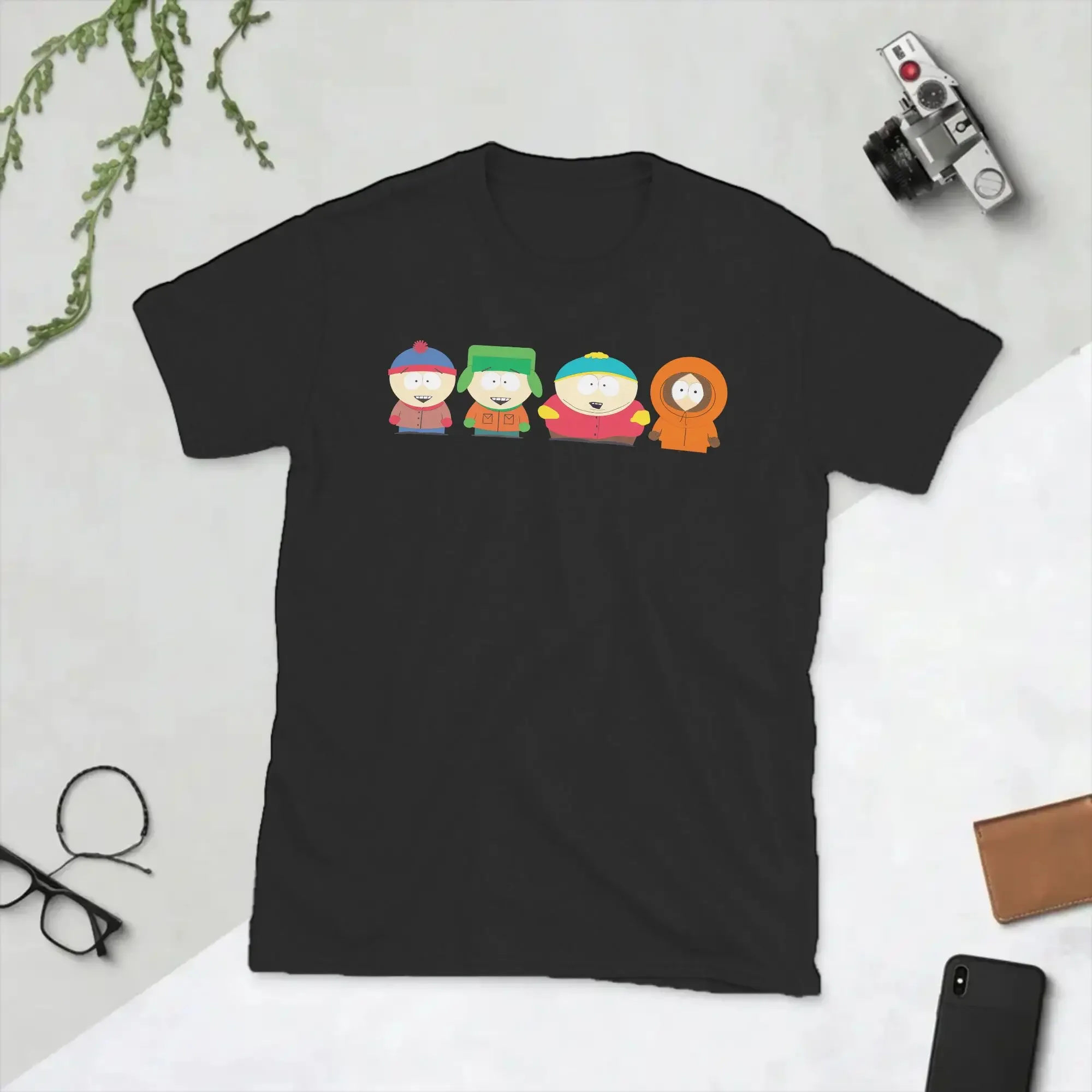 Men South Park Cartman T Shirt, Retro Graphic Cartman Kyle Kenny Stan Pure Cotton Short Sleeve Round Neck Classic Tees