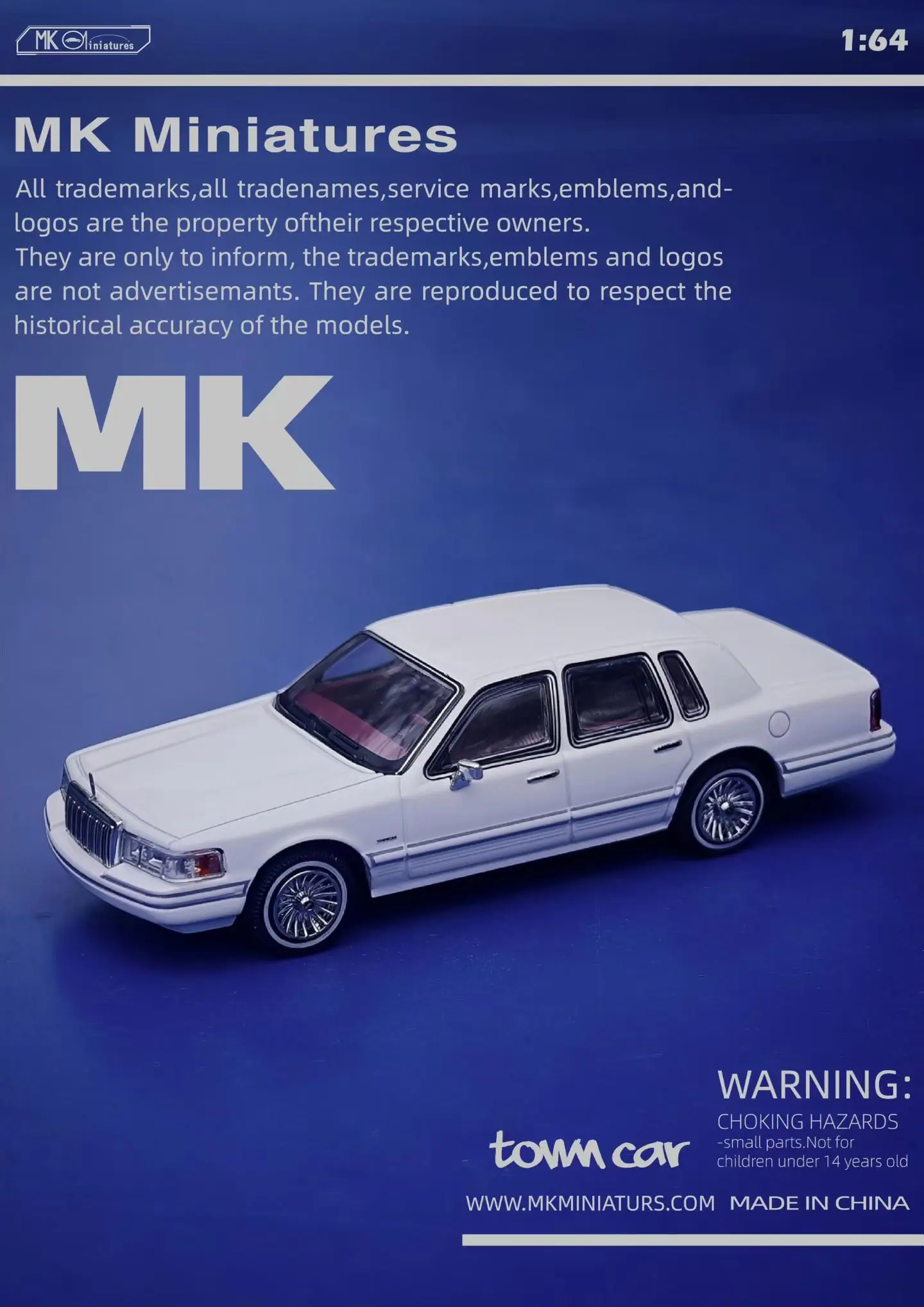 Spot MK1:64 1992 Lincoln City Lincoln Town Autoräder Stoßdämpfer Legierung Automodell