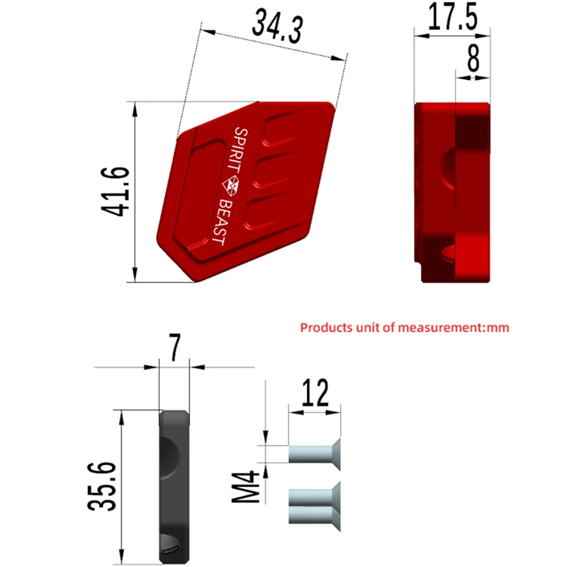 Spirit Beast Suitable for No. 9 M95C Side Frame Auxiliary Block Modification Electric Vehicle Side Support Kicker Pad M80C