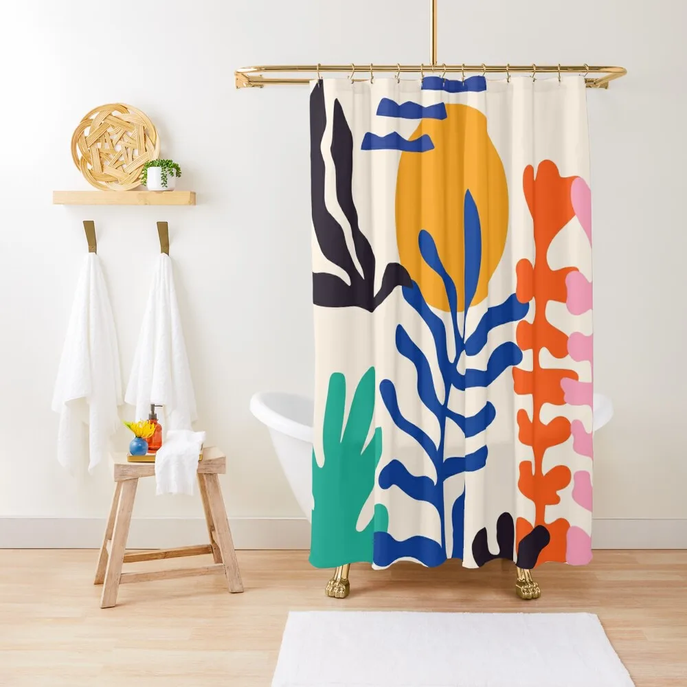 

Matisse Bright Boho Botanical Shower Curtain Window Modern Bathroom Accessories Waterproof Fabric Bathroom Curtain