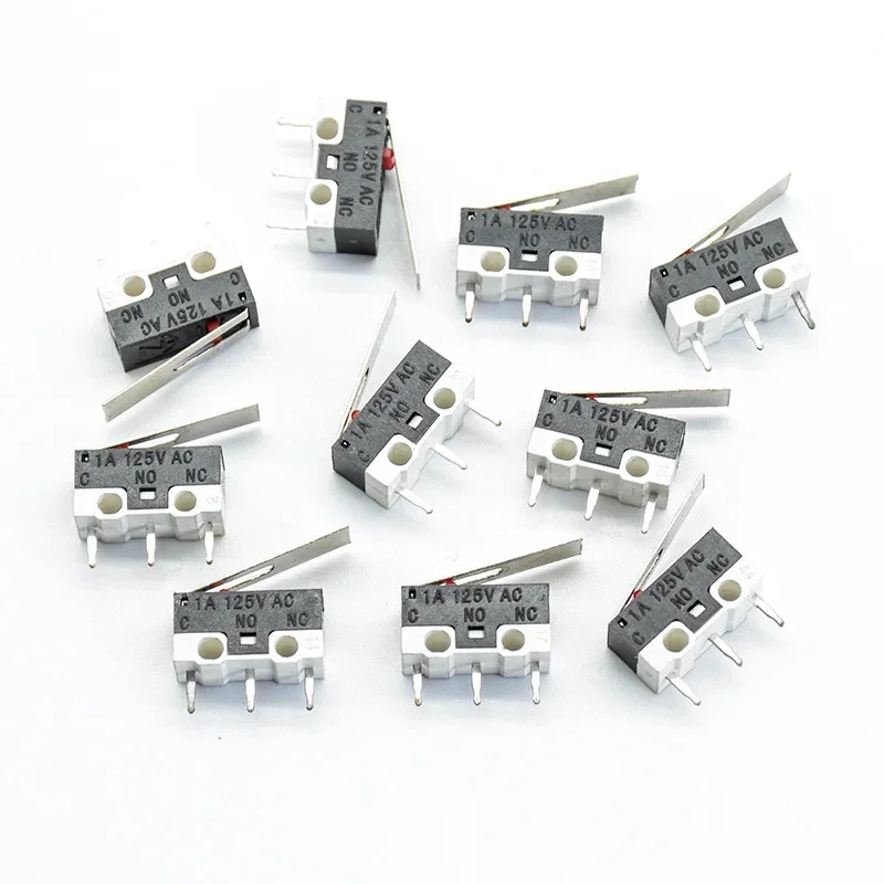 10pcs 12* 6 *6mm Limit Switch Push Button Switch 1A 125V AC  Switch 3Pins Long handle Roller Lever Arm SPDT  TIAIHUA