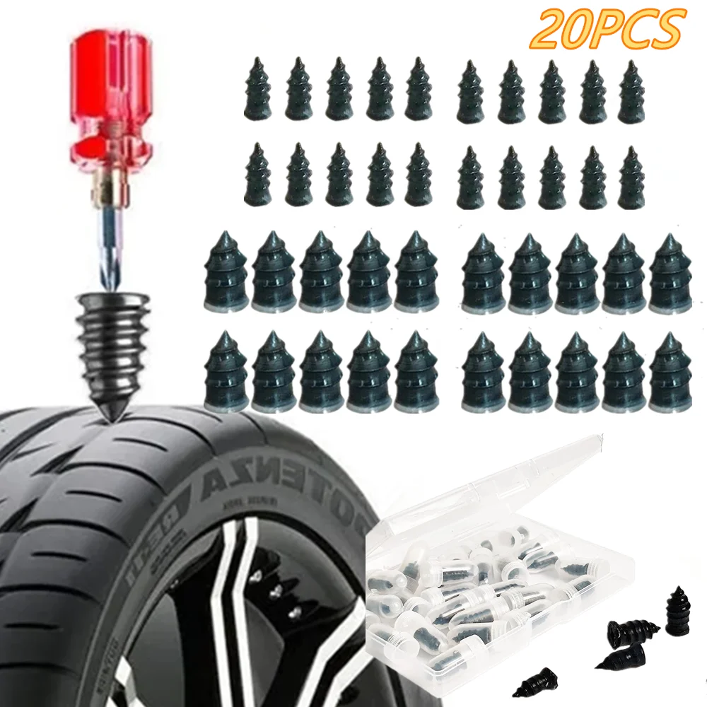 

20PCS Car Tire Wick Vacuum Tyre Repair Nails Wicks for Car Punctures Car Motorcycle Repairing Rubber Tubeless Tire Repair Tool