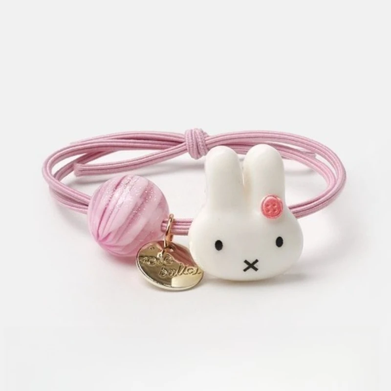 New Miffy Personality Anime Surrounding Cute All-match Hair Ring Creative Cartoon Two-dimensional Beaded Rubber Tendon Head Rope view 5