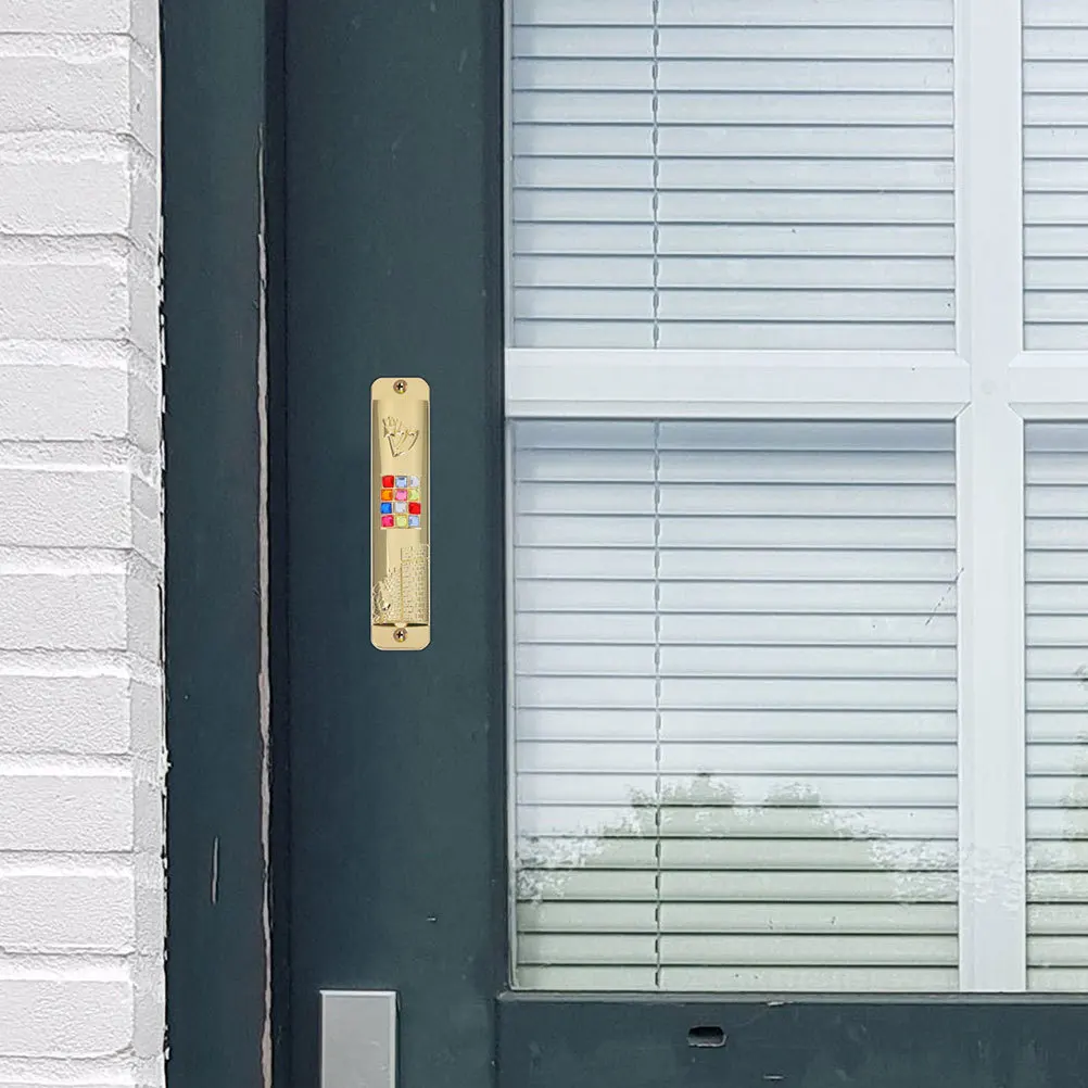 

2 set With Scroll For Door Jewish Symbols Metal Craft Religious Door Decor Kosher Mezuzah Plaque Adornment Gatepost