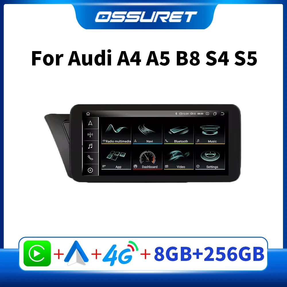 

Автомагнитола Android GPS для Audi A4 B8 S4 2009 - 2016 A5 S5 Android Авто Стерео CarPlay мультимедийный плеер Octa Core 7862 аудио