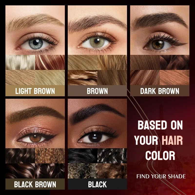 Wenkbrauwpotlood met 2 vorks Waterdicht Twee-in-één Vloeibaar wenkbrauwpotlood Gebogen wenkbrauwpen Make-up Ultrafijne wenkbrauwen Pen Rode buis