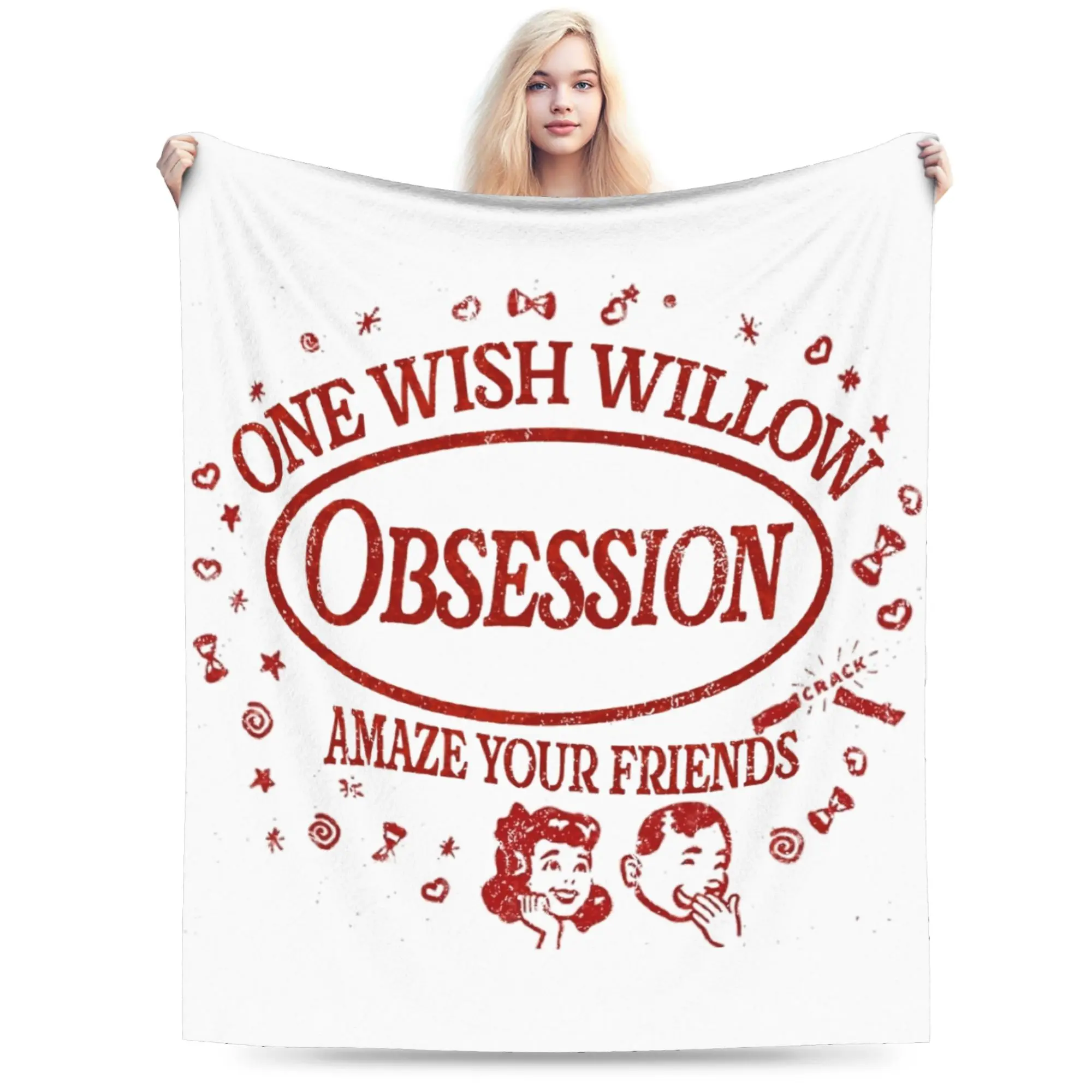 Obsession One Wish Willow Blankets  Flannel Funny Warm Throw Blankets for Bedding Lounge All Season