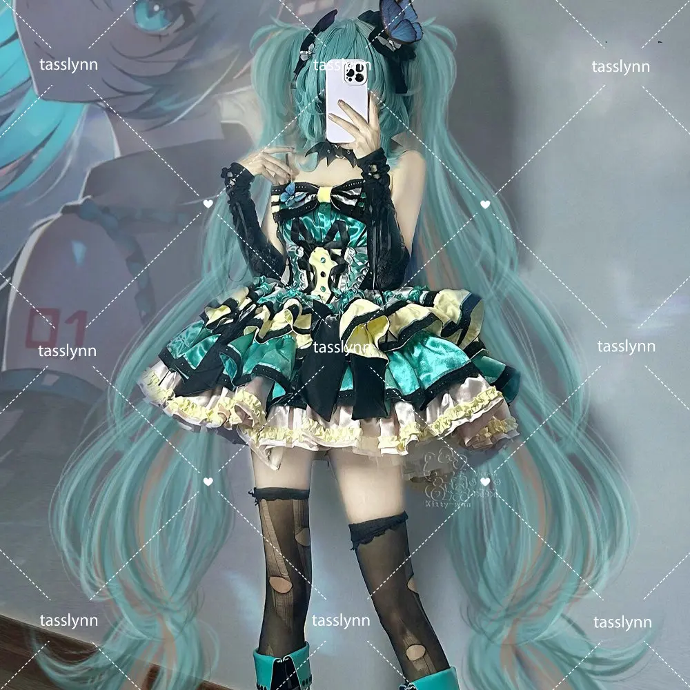 Mikuu Cosplay Blue Lolita Dress Halloween Costumes for Women Mikuu Costume Anime Cosplay Mikuu Princess Dress Bunny Suit