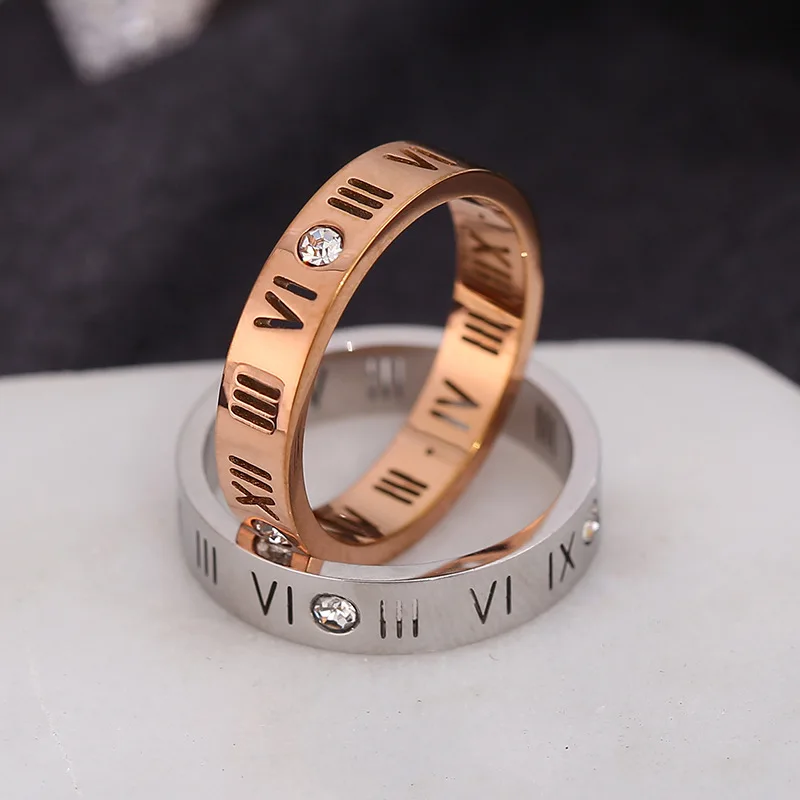 Roman Rings For Women Stainless Steel Rings Fashion Jewelry Accessories