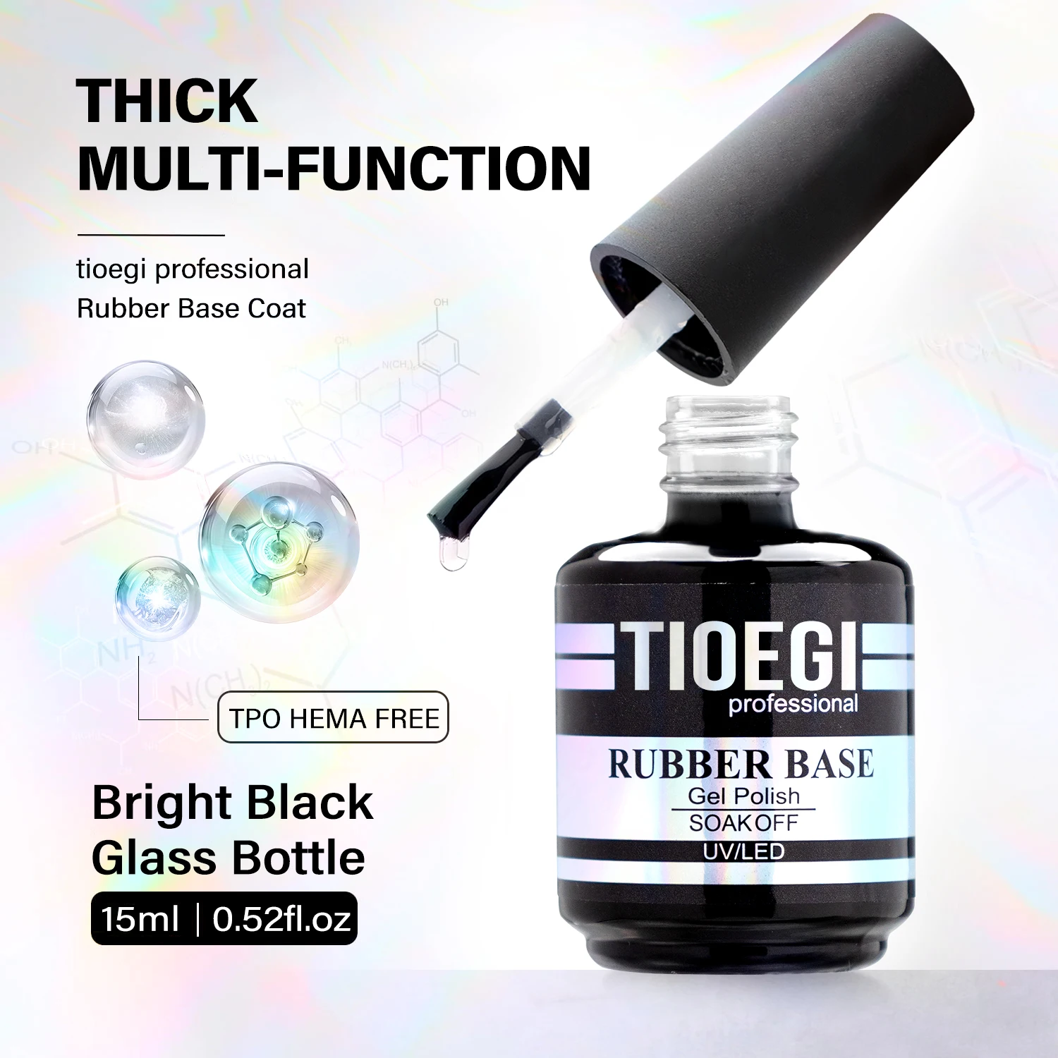TIOEGI TPO HEMA 프리 러버 베이스 젤 15ml 노 와이프 탑 슈퍼 브라이트 롱래스팅 젤 네일 폴리쉬 세미퍼머넌트 업그레이드 레시피 락