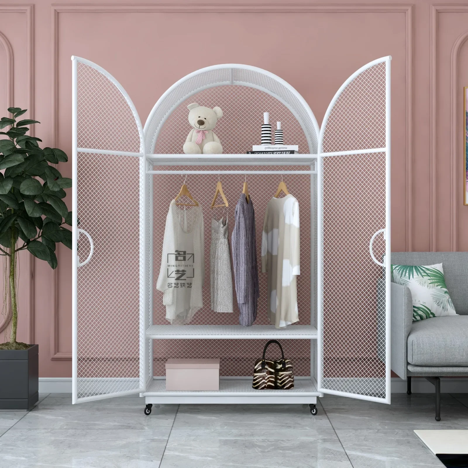 Minimalist Modular Wardrobe Storage Closet Organizer Bedroom Wardrobe Cabinet Partitions Armable Metal Armario Home Furniture
