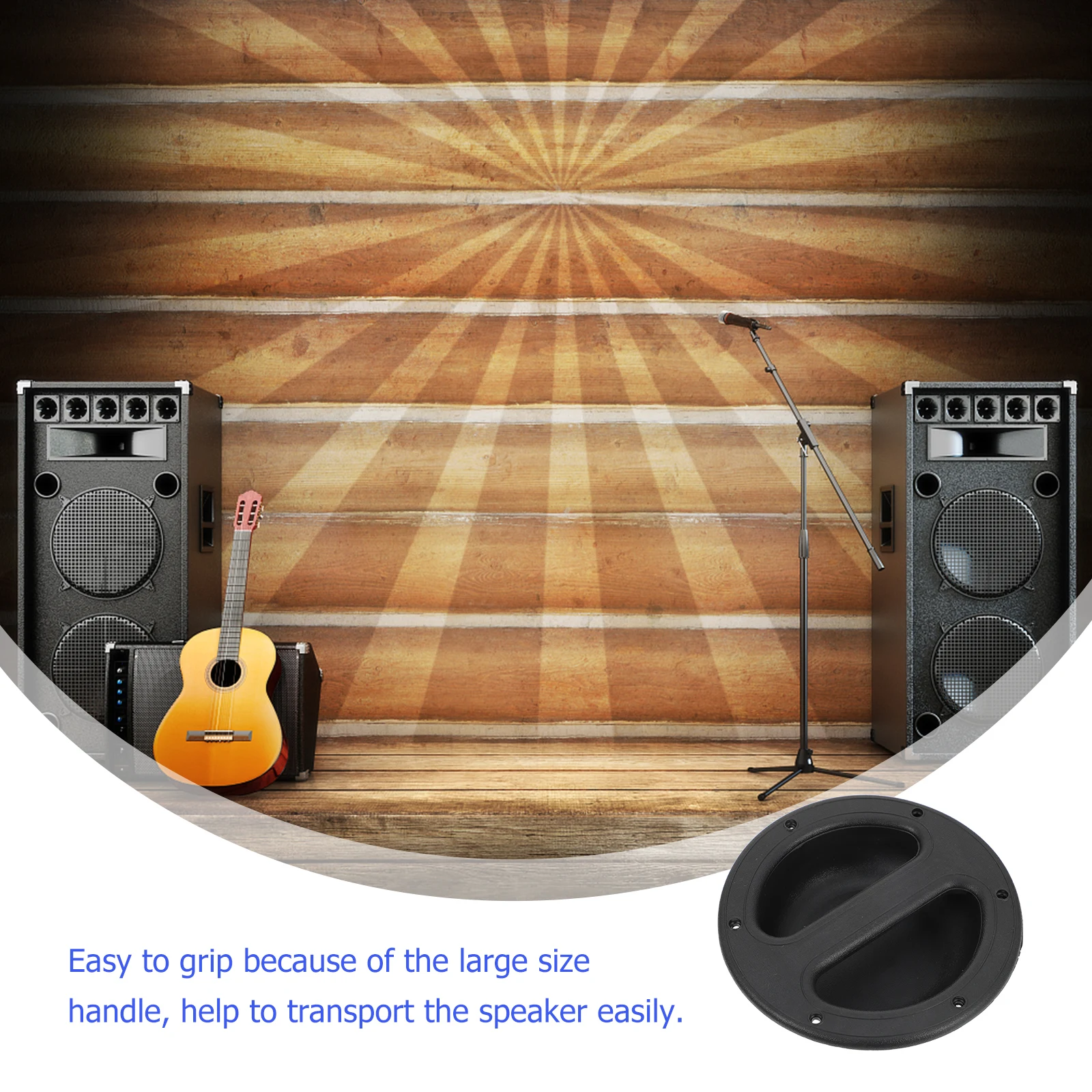 

5pcs Speaker Cabinet Round Recessed Audio Handle For Loudspeaker Stage Boxes Durable Abs Large Diameter Comfortable Grip