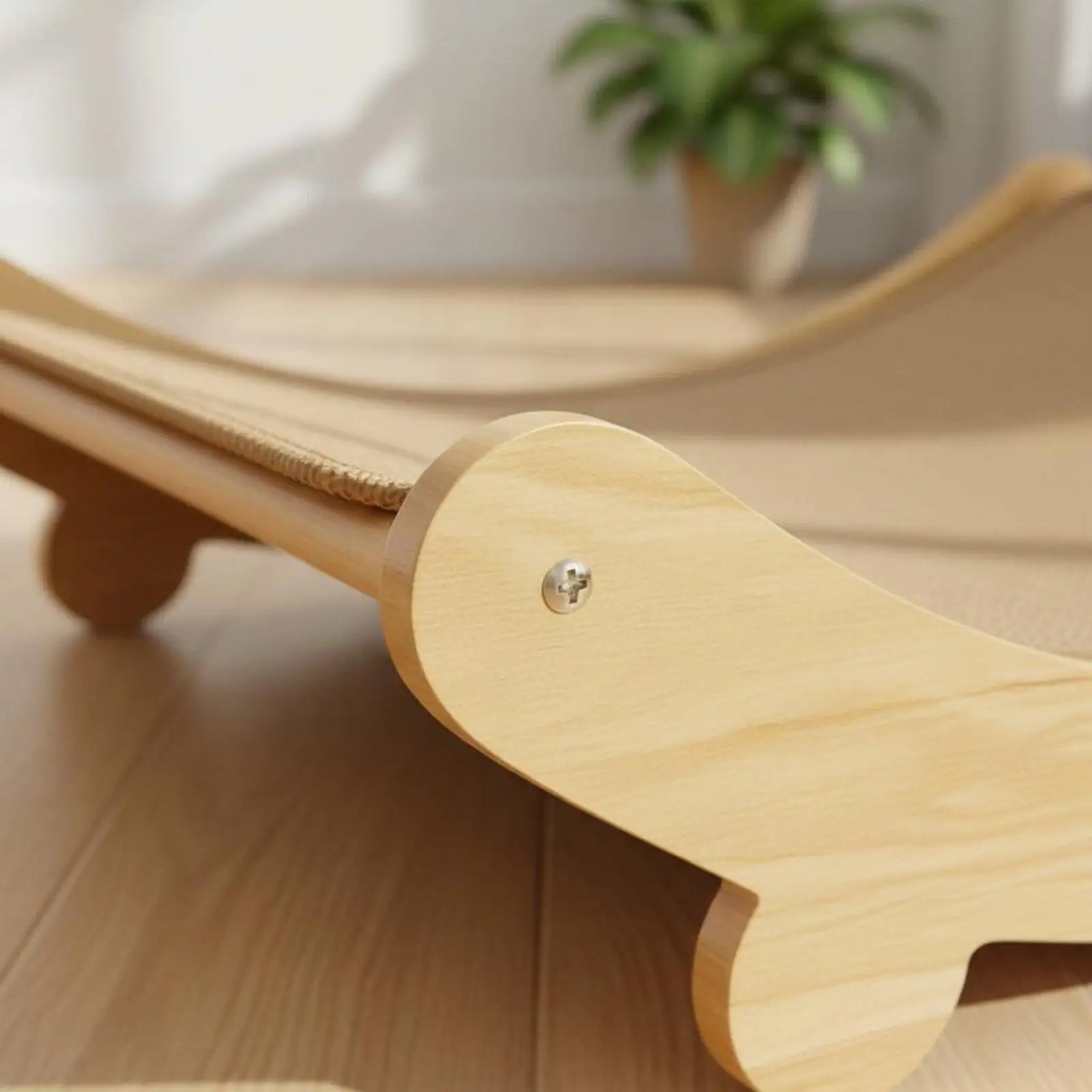 Multi Functional Cat Furniture Scratcher Lounger for Indoor Felines Durable Sisal Bed with Wood Base