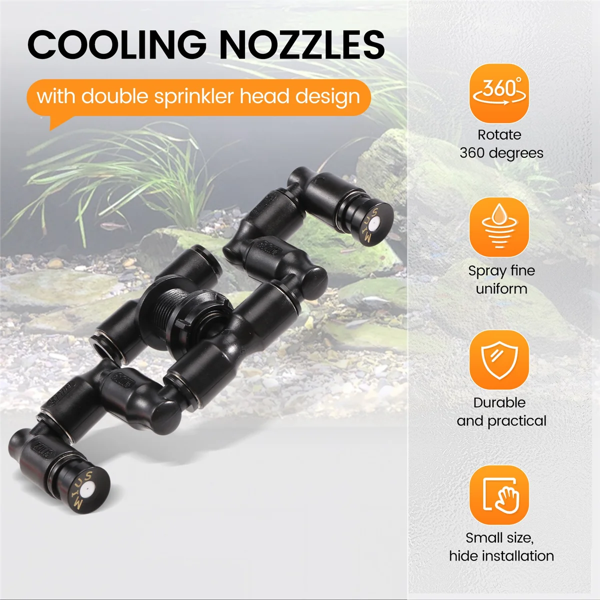 ABQR الزواحف مبيد ضباب الرش خزان الغابات المطيرة 360 قابل للتعديل حوض السمك المائية نظام تبريد الحيوانات الأليفة #5