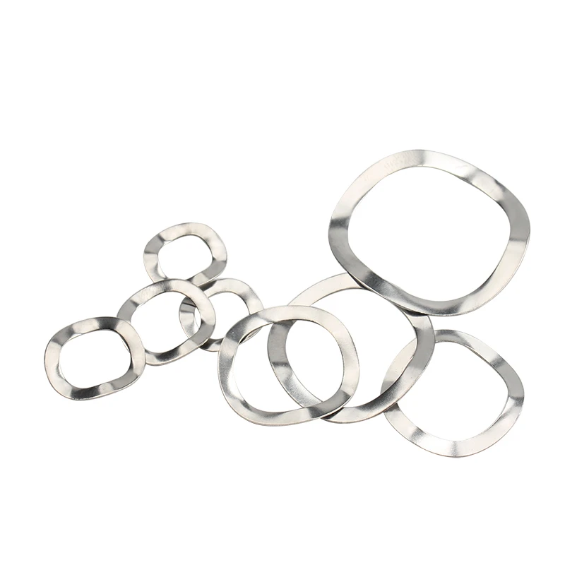 M3 M4 M5 M6 M8 M10 M12 M19 M23 M25 M27-M41 304 Stainless Steel Wave Washer Three Wave/Five Wave Crest Type Gasket Spring Washer