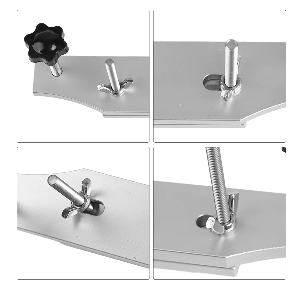 Durable Metal+Wood Guitar Bridge Clamp Silver Wrench Included Luthier Clamp Tool Bridge Repair Fixture Guitar Repair Maintenance