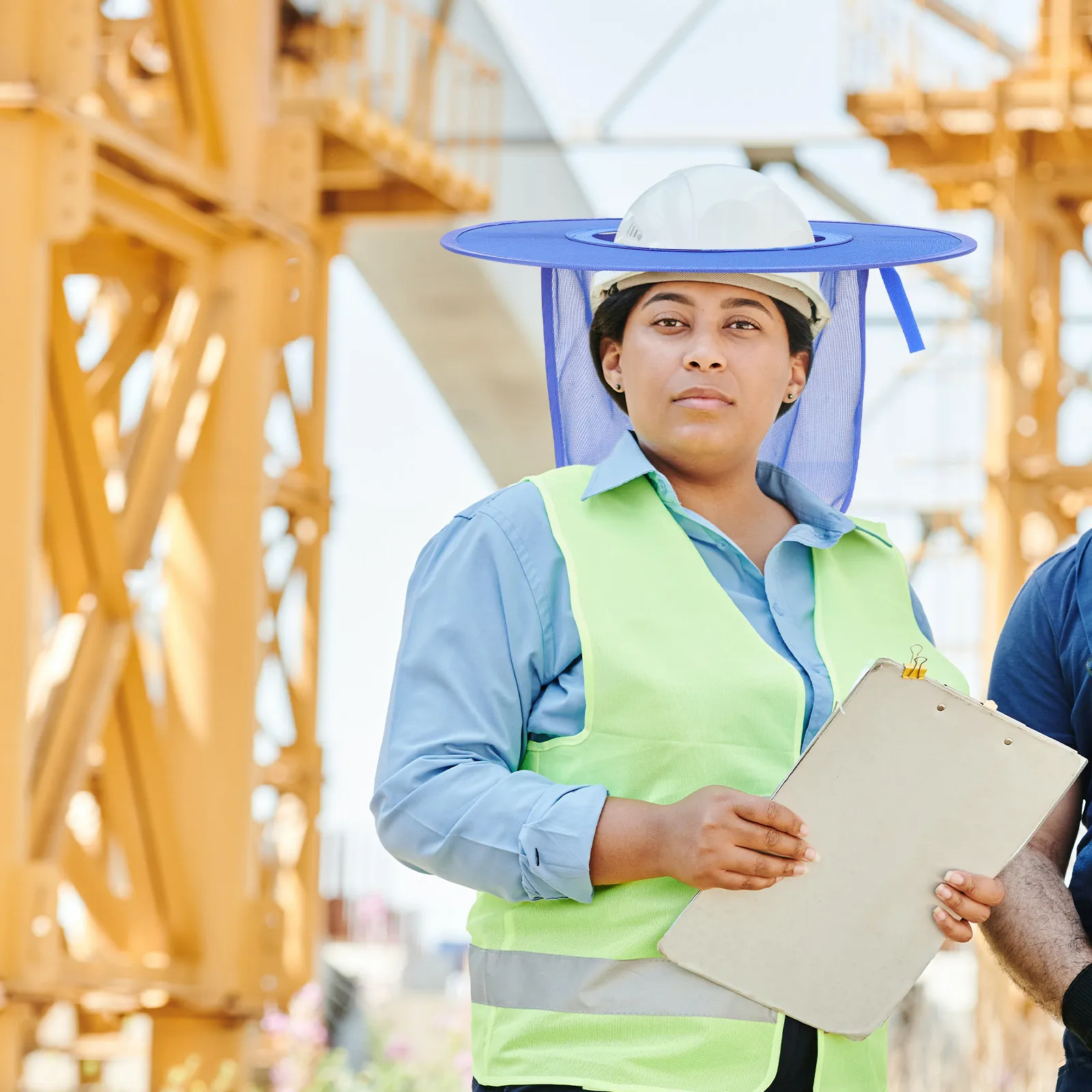 

Hard Hat Sun Shade Mesh Sun Visor for Construction Site Neck Protection Wide Brim Safety Hat Curtain Sunproof Breathable Mesh