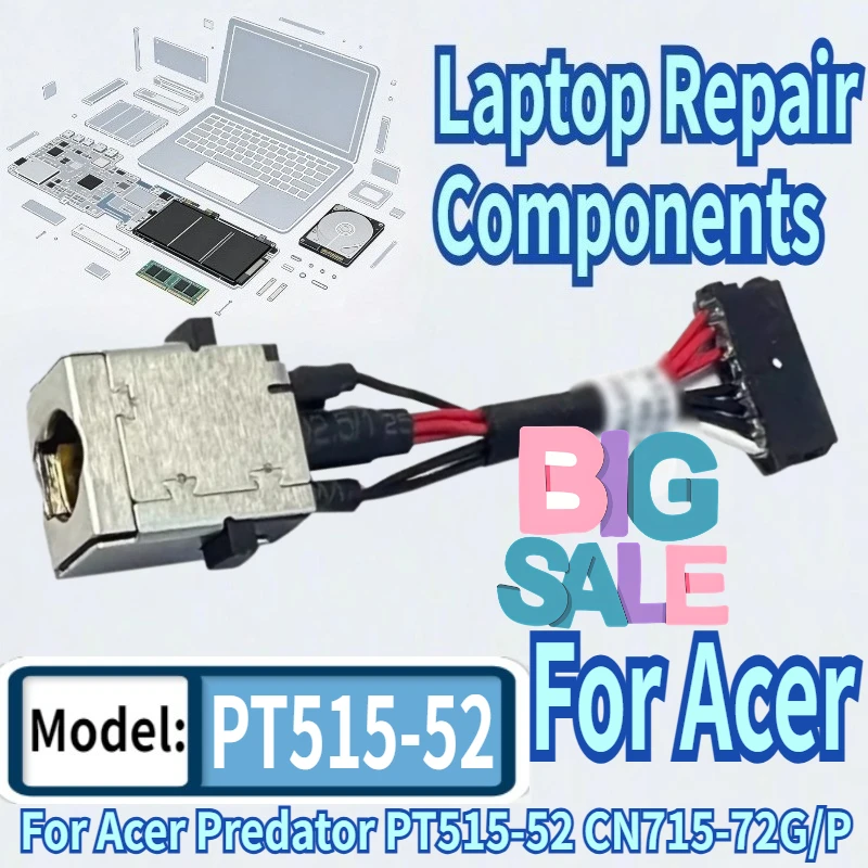 For Acer Predator PT515-52 ConceptD 7 Pro CN715-72G CN715-72 CN715-72P Laptop DC Power Connector Jack DC-IN Charging Flex Cable